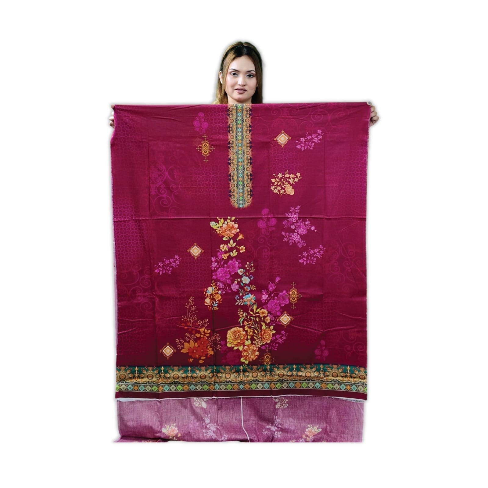 Three Piece Deep Pinkসেলাই ছাড়া)